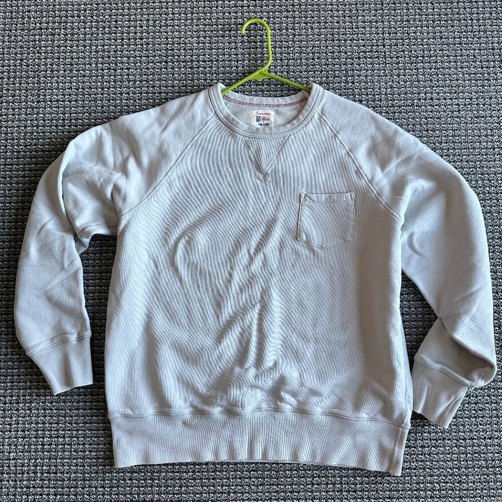 Todd Snyder + Champion Midweight Pocket Sweatshirt Silver Mens XL